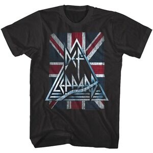 Def Leppard Union Jack Triangle Vintage Music T Shirt